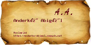 Anderkó Abigél névjegykártya